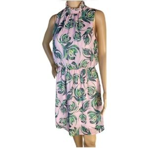 Everly sleeveless floral high neck sundress Pink